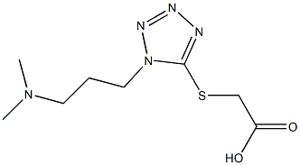 2-({1-[3-(dimethylamino)propyl]-1H-1,2,3,4-tetrazol-5-yl}sulfanyl)acetic acid Struktur