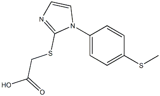 2-({1-[4-(methylsulfanyl)phenyl]-1H-imidazol-2-yl}sulfanyl)acetic acid Struktur