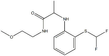 2-({2-[(difluoromethyl)sulfanyl]phenyl}amino)-N-(2-methoxyethyl)propanamide Struktur