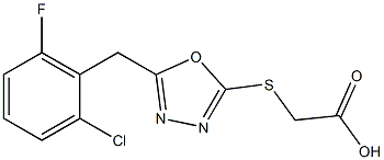 2-({5-[(2-chloro-6-fluorophenyl)methyl]-1,3,4-oxadiazol-2-yl}sulfanyl)acetic acid Struktur