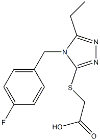 2-({5-ethyl-4-[(4-fluorophenyl)methyl]-4H-1,2,4-triazol-3-yl}sulfanyl)acetic acid Struktur