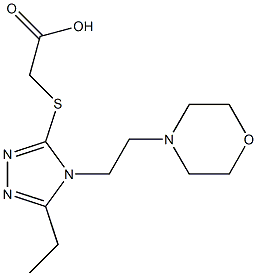 2-({5-ethyl-4-[2-(morpholin-4-yl)ethyl]-4H-1,2,4-triazol-3-yl}sulfanyl)acetic acid Struktur