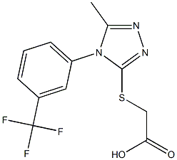 2-({5-methyl-4-[3-(trifluoromethyl)phenyl]-4H-1,2,4-triazol-3-yl}sulfanyl)acetic acid Struktur