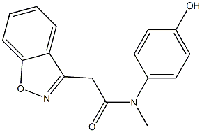 2-(1,2-benzoxazol-3-yl)-N-(4-hydroxyphenyl)-N-methylacetamide Struktur