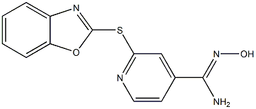 2-(1,3-benzoxazol-2-ylsulfanyl)-N'-hydroxypyridine-4-carboximidamide Struktur