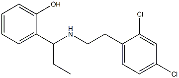 2-(1-{[2-(2,4-dichlorophenyl)ethyl]amino}propyl)phenol Struktur