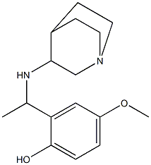 2-(1-{1-azabicyclo[2.2.2]octan-3-ylamino}ethyl)-4-methoxyphenol Struktur