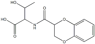 2-(2,3-dihydro-1,4-benzodioxin-2-ylformamido)-3-hydroxybutanoic acid Struktur