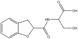 2-(2,3-dihydro-1-benzofuran-2-ylformamido)-3-hydroxypropanoic acid Struktur