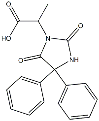 2-(2,5-dioxo-4,4-diphenylimidazolidin-1-yl)propanoic acid Struktur