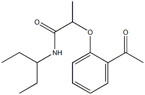 2-(2-acetylphenoxy)-N-(pentan-3-yl)propanamide Struktur