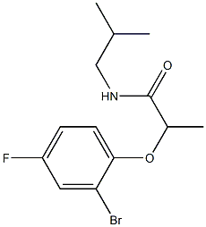 2-(2-bromo-4-fluorophenoxy)-N-(2-methylpropyl)propanamide Struktur