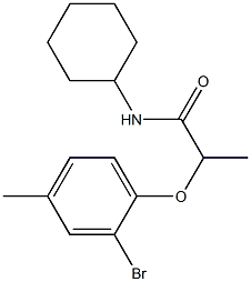 2-(2-bromo-4-methylphenoxy)-N-cyclohexylpropanamide Struktur