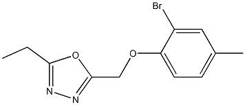 2-(2-bromo-4-methylphenoxymethyl)-5-ethyl-1,3,4-oxadiazole Struktur