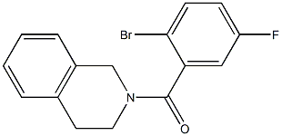 2-(2-bromo-5-fluorobenzoyl)-1,2,3,4-tetrahydroisoquinoline Struktur