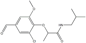 2-(2-chloro-4-formyl-6-methoxyphenoxy)-N-(2-methylpropyl)propanamide Struktur