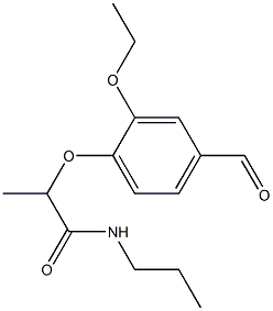 2-(2-ethoxy-4-formylphenoxy)-N-propylpropanamide Struktur