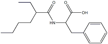 2-(2-ethylhexanamido)-3-phenylpropanoic acid Struktur