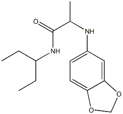 2-(2H-1,3-benzodioxol-5-ylamino)-N-(pentan-3-yl)propanamide Struktur