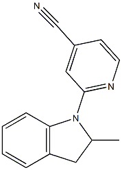 2-(2-methyl-2,3-dihydro-1H-indol-1-yl)pyridine-4-carbonitrile Struktur