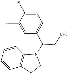 2-(3,4-difluorophenyl)-2-(2,3-dihydro-1H-indol-1-yl)ethanamine Struktur