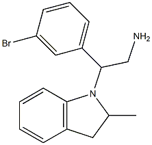 2-(3-bromophenyl)-2-(2-methyl-2,3-dihydro-1H-indol-1-yl)ethan-1-amine Struktur