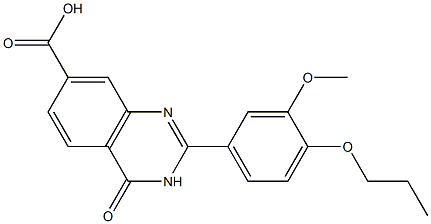 2-(3-methoxy-4-propoxyphenyl)-4-oxo-3,4-dihydroquinazoline-7-carboxylic acid Struktur