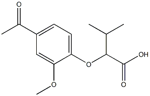 2-(4-acetyl-2-methoxyphenoxy)-3-methylbutanoic acid Struktur