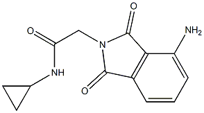 2-(4-amino-1,3-dioxo-2,3-dihydro-1H-isoindol-2-yl)-N-cyclopropylacetamide Struktur