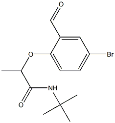 2-(4-bromo-2-formylphenoxy)-N-tert-butylpropanamide Struktur