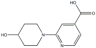 2-(4-hydroxypiperidin-1-yl)pyridine-4-carboxylic acid Struktur