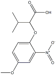 2-(4-methoxy-2-nitrophenoxy)-3-methylbutanoic acid Struktur