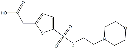 2-(5-{[2-(morpholin-4-yl)ethyl]sulfamoyl}thiophen-2-yl)acetic acid Struktur