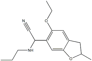 2-(5-ethoxy-2-methyl-2,3-dihydro-1-benzofuran-6-yl)-2-(propylamino)acetonitrile Struktur