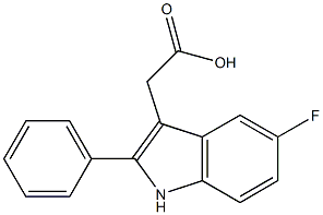 2-(5-fluoro-2-phenyl-1H-indol-3-yl)acetic acid Struktur