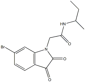 2-(6-bromo-2,3-dioxo-2,3-dihydro-1H-indol-1-yl)-N-(butan-2-yl)acetamide Struktur