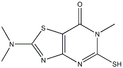 2-(dimethylamino)-5-mercapto-6-methyl[1,3]thiazolo[4,5-d]pyrimidin-7(6H)-one Struktur