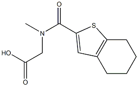 2-(N-methyl4,5,6,7-tetrahydro-1-benzothiophen-2-ylformamido)acetic acid Struktur