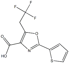 2-(thiophen-2-yl)-5-(2,2,2-trifluoroethyl)-1,3-oxazole-4-carboxylic acid Struktur