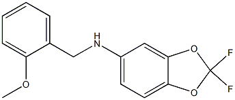 2,2-difluoro-N-[(2-methoxyphenyl)methyl]-2H-1,3-benzodioxol-5-amine Struktur