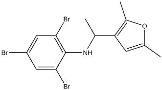 2,4,6-tribromo-N-[1-(2,5-dimethylfuran-3-yl)ethyl]aniline Struktur