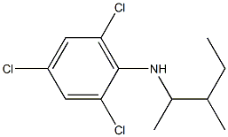 2,4,6-trichloro-N-(3-methylpentan-2-yl)aniline Struktur