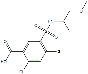 2,4-dichloro-5-[(1-methoxypropan-2-yl)sulfamoyl]benzoic acid Struktur