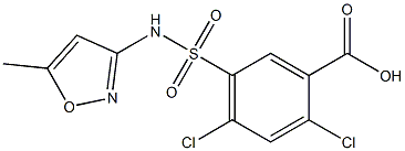 2,4-dichloro-5-[(5-methyl-1,2-oxazol-3-yl)sulfamoyl]benzoic acid Struktur