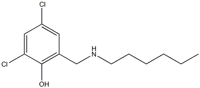 2,4-dichloro-6-[(hexylamino)methyl]phenol Struktur