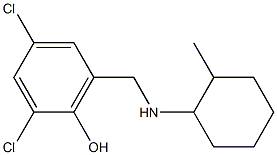 2,4-dichloro-6-{[(2-methylcyclohexyl)amino]methyl}phenol Struktur