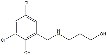 2,4-dichloro-6-{[(3-hydroxypropyl)amino]methyl}phenol Struktur