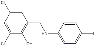 2,4-dichloro-6-{[(4-iodophenyl)amino]methyl}phenol Struktur