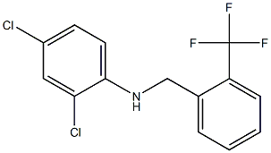 2,4-dichloro-N-{[2-(trifluoromethyl)phenyl]methyl}aniline Struktur