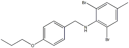 2,6-dibromo-4-methyl-N-[(4-propoxyphenyl)methyl]aniline Struktur